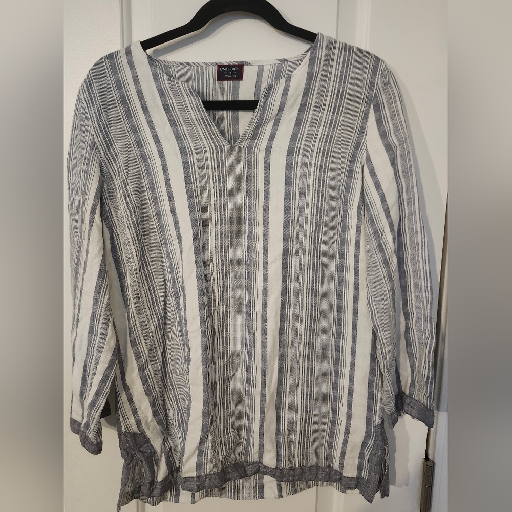 Striped V-Neck Blouse